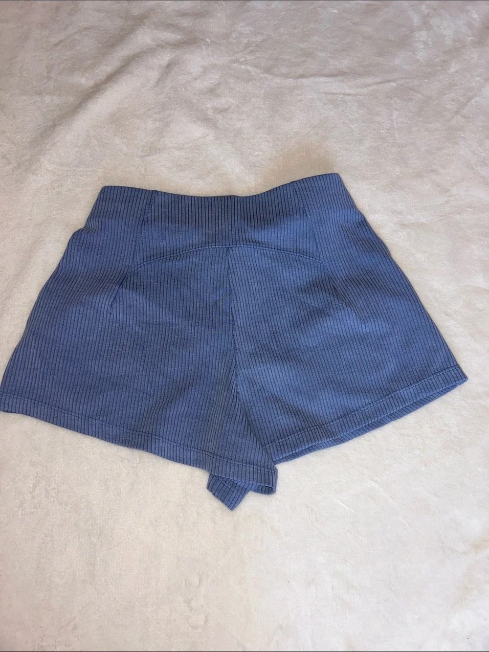 lululemon athletica Ribbed High-Waist Blue Shorts